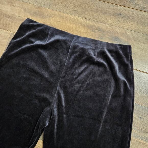 J. Jill PureJill Crushed Velvet Black Velour Pull On Mid Rise Pants Small Petite - Picture 7 of 9